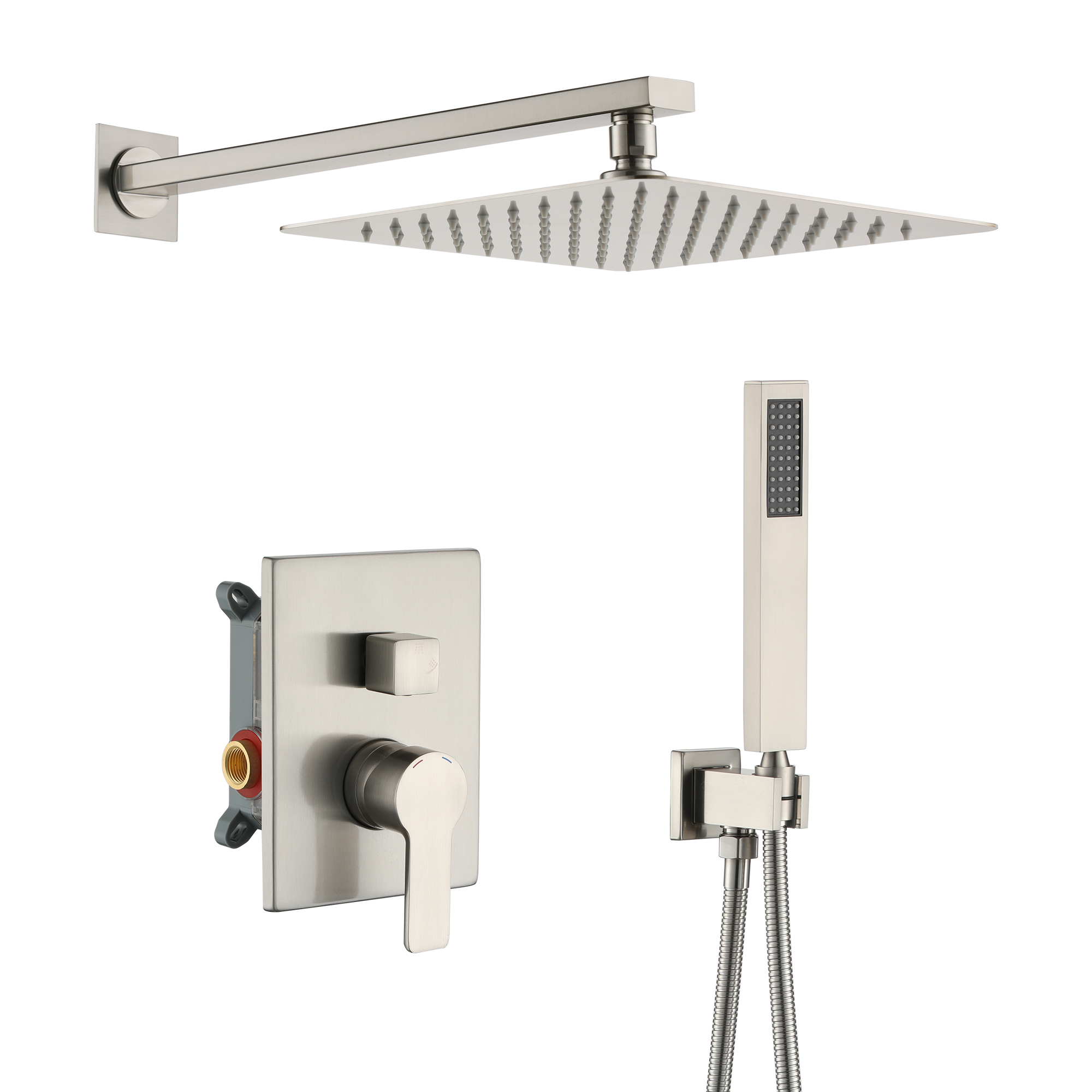 Boyel Living 2 Function Shower System,Square Rain Top Spray and