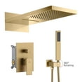thumbnail image 1 of Boyel Living 22 inch Rainfall Water Shower System Wall Mounted Dual-Function with Hand Shower Brushed Gold, 1 of 9