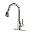 thumbnail image 1 of Boyel Living 3-function Kitchen Faucet with Pull Down Spout,Single Handle Kitchen Sink Faucets with Base Plate in Brushed Nickel, 1 of 9