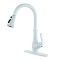 thumbnail image 1 of Boyel Living Single Handle 3-function Kitchen Faucet Pull-down Spout,Kitchen Sink Faucets with Base Plate Suit to 1 or 3 Holes White, 1 of 9