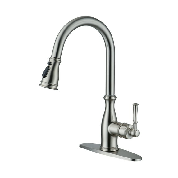 Boyel Living 360 degree rotated kitchen faucets with pull-down sprayer and 3-spray patterns Brushed Nickel
