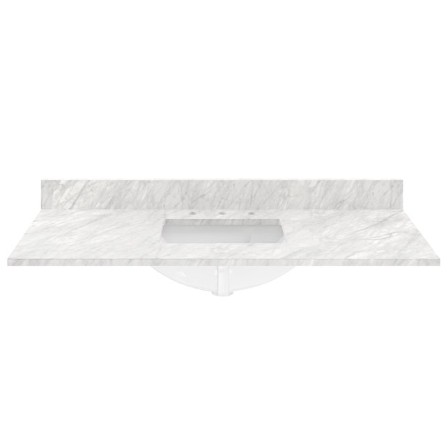 Boyel Living 49" x 22" Bathroom Vanity Top White Carrara Natural Marble ...