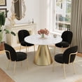 thumbnail image 1 of Boyel Living 5 Piece Modern Round Marble Countertop Dining Table Set (1 Table+4 Chairs)，Black, 1 of 6