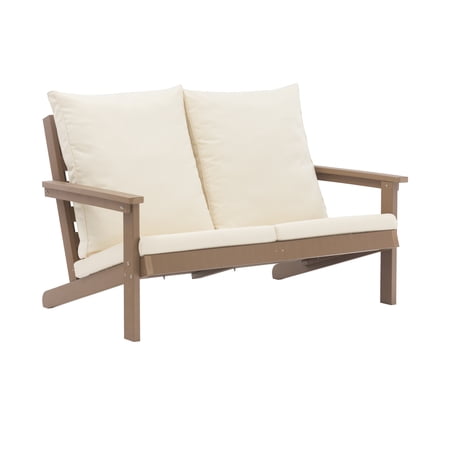 Boyel Living 54-in Resin Outdoor Patio Lounge Chair Arm Seat With Cushions