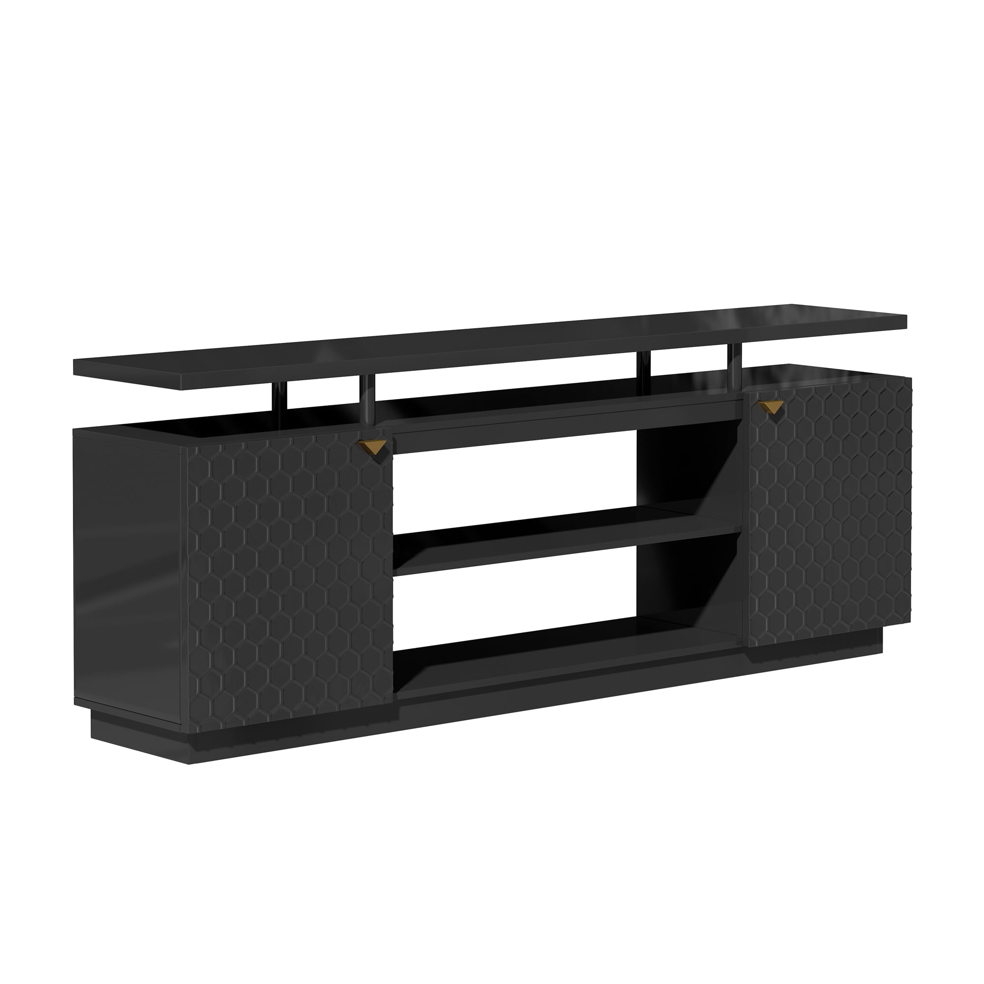 Boyel Living 70" TV Stand, High Gloss TV Entertainment Center With
