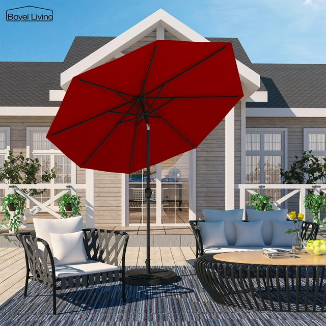 Boyel Living 9ft Red Patio Umbrella, Outdoor Market Table Umbrella with
