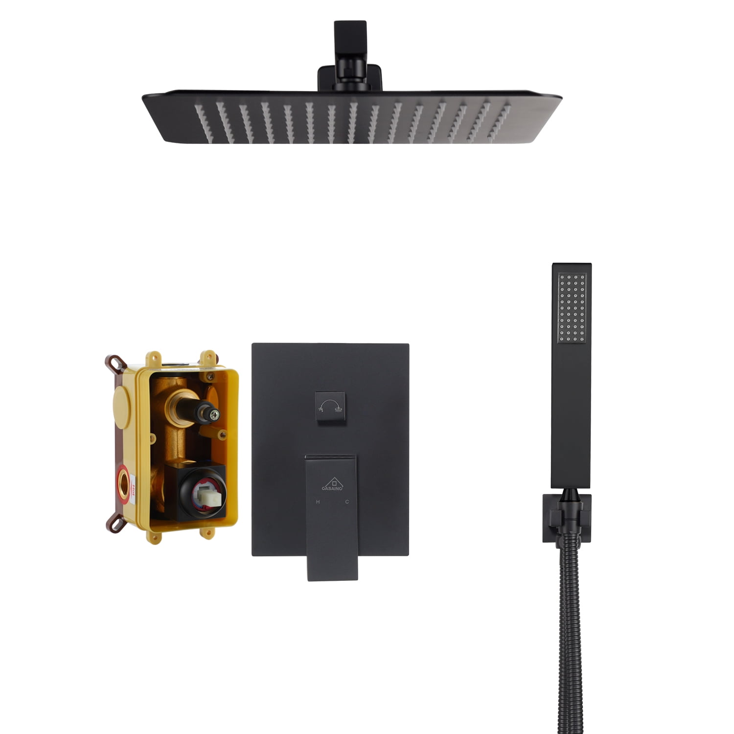 Boyel Living Ceiling Mount Rain Shower Faucet System 10 inches Shower