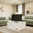thumbnail image 1 of Boyel Living Coffee Table, Farmhouse Square Lift Top Coffee Table with Storage, Wood Center Table for Living Room, White, 1 of 8