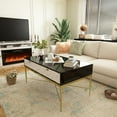 thumbnail image 1 of Boyel Living Coffee Table With 2 Drawers, Modern Center Table with Storage Drawers High Gloss Desktop Sofa End Table for Living Room White, 1 of 7
