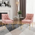 thumbnail image 1 of Boyel Living Dining Chair Set of 2 Velvet Upholstered with Gold Legs, Mid Century Modern Accent Chair for Bedroom, Living Room, Dining Room,Kitchen Dining Chairs Pink, 1 of 7