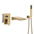 thumbnail image 1 of Boyel Living Double-Function Waterfall Wall-mounted Bathtub Faucet with Hand Shower Tub Faucets Brushed Gold, 1 of 10