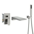 thumbnail image 1 of Boyel Living Double-Function Waterfall Wall-mounted Bathtub Faucet with Hand Shower Tub Faucets Brushed Nickel, 1 of 10
