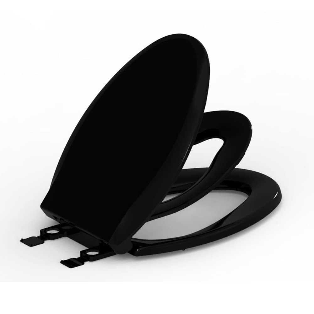 Boyel Living Elongated Closed Front Toilet Seat in Black, SlowClose