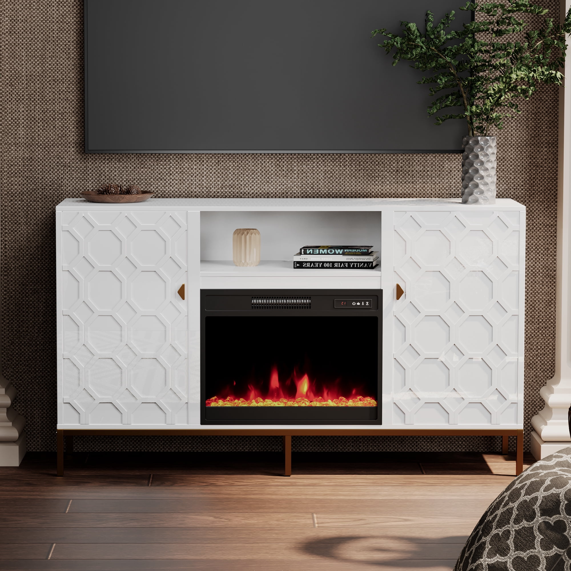 Boyel Living Fireplace TV Stand with 23" Fireplace, Entertainment ...