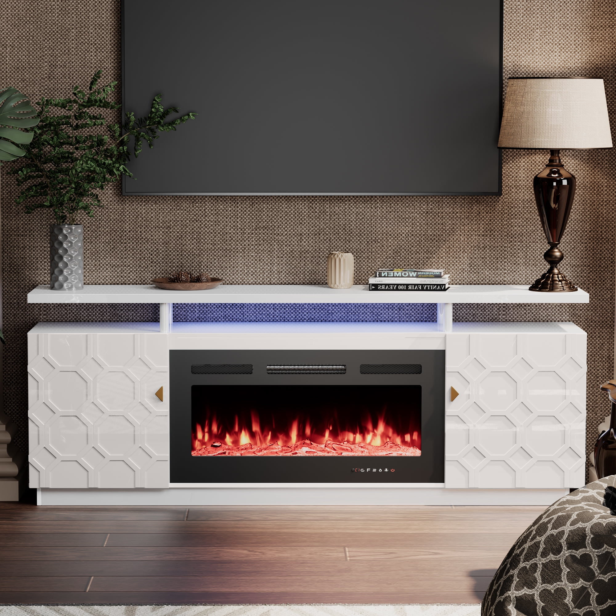 Boyel Living Fireplace TV Stand w/ 36" Electric Fireplace ...