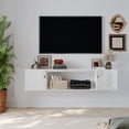 thumbnail image 1 of Boyel Living Floating TV Stand for TVs up to 80", Modern High Gloss Entertainment Center, Wall Mounted TV Media Console with Storage Cabinets, White, 1 of 5
