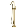 thumbnail image 1 of Boyel Living Freestanding Single-Handle Bathroom Bathtub Faucet with Hand Shower Brushed Gold, 1 of 1