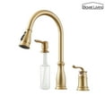 thumbnail image 1 of Boyel Living Kitchen Faucet 3-Spray Patterns 1.8 GPM Pull Down Spout,Single Handle Kitchen Sink Faucets with Soap Dispenser in Brushed Gold, 1 of 11
