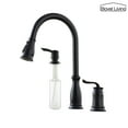 thumbnail image 1 of Boyel Living Kitchen Faucet 3-Spray Patterns 1.8 GPM Pull Down Spout,Single Handle Kitchen Sink Faucets with Soap Dispenser in Matte Black, 1 of 11