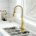 thumbnail image 1 of Boyel Living Kitchen Sink Faucet in Brushed Gold, 2-Mode Sprayer 1.8 gpm Spring Kitchen Sink Faucet with Detachable Towel Rack, Kitchen Faucet for Kitchen Sink, 1 of 8