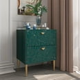 thumbnail image 1 of Boyel Living Nightstand with 2 Drawers, Modern Night Stand End Table Wood Bedside Table for Living Room Bedroom, Green, 1 of 8