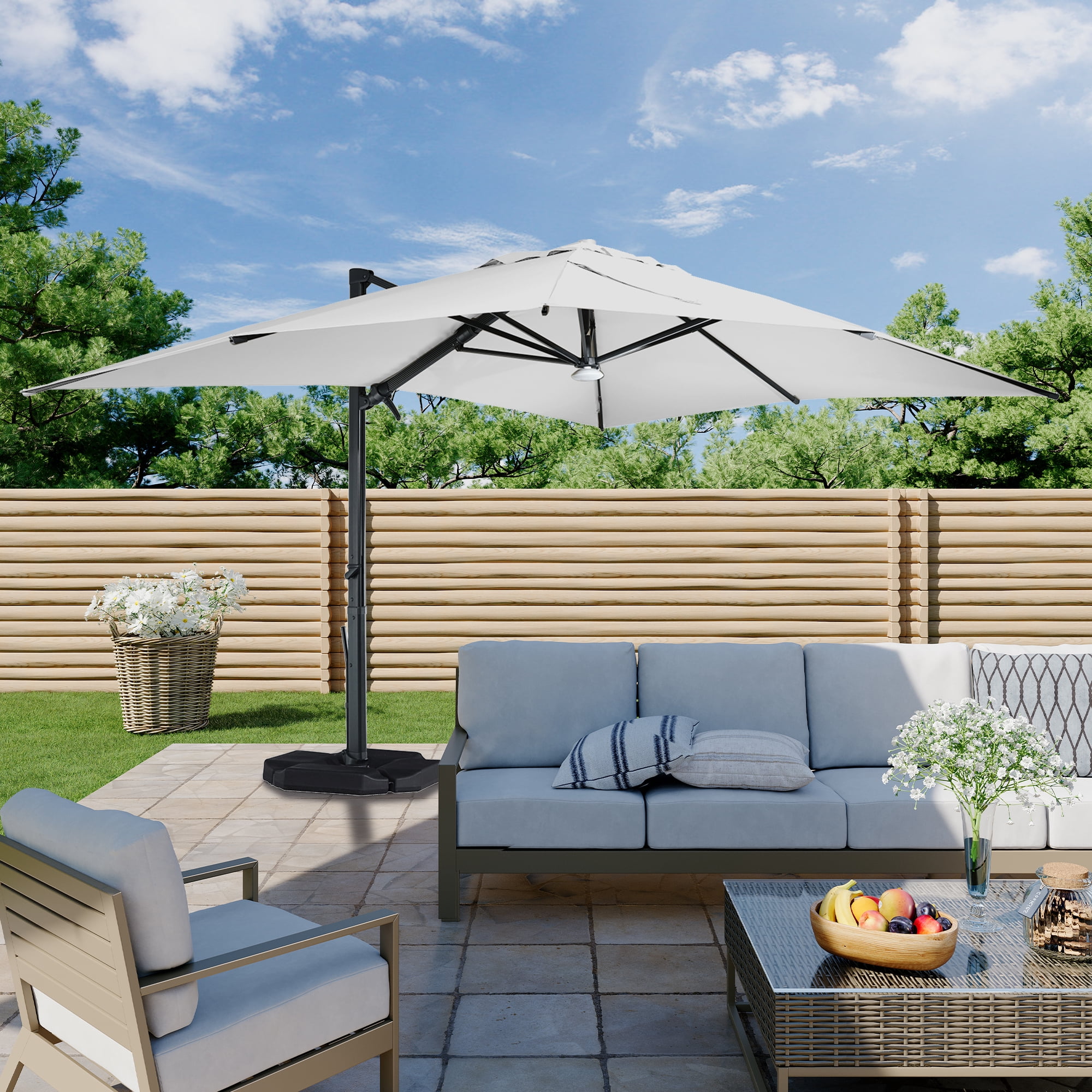 b and q patio umbrellas 10' x 13' ft. Rectangular Cantilever Umbrella which makes the cantilever umbrella the prominent center of any outdoor space VRUC Beach Parasol Outdoor Patio