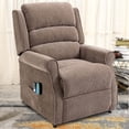thumbnail image 1 of Boyel Living Power Lift Recliner Chair Massage Sofa Living Room Chair for Elderly with Side Pocket，Remote Control，Chenille Knit Fabric，Brown, 1 of 8