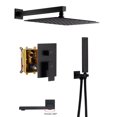 thumbnail image 1 of Boyel Living Rain Shower System 10 inches Wall Mount 3 Function Shower Faucet Set with Handheld Set 59"Hose,Matte Black, 1 of 9