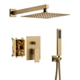 thumbnail image 1 of Boyel Living Rain Shower System 10 inches Wall Mount Shower Faucet Set with Handheld Combo Set,Brushed Gold, 1 of 9