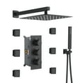 thumbnail image 1 of Boyel Living Shower Head Set Wall Mount 12'' Rainfall 3 Function Shower System with 6 Body Jets,Matte Black, 1 of 10