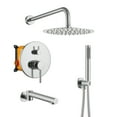 thumbnail image 1 of Boyel Living Shower System 10 in Wall Mount Rainfall Shower Head with Handheld Shower and Bathtub Tub Spout,3-function Bathroom Round Shower Combo Set ,Shower Set Tub Faucet in Chrome, 1 of 10