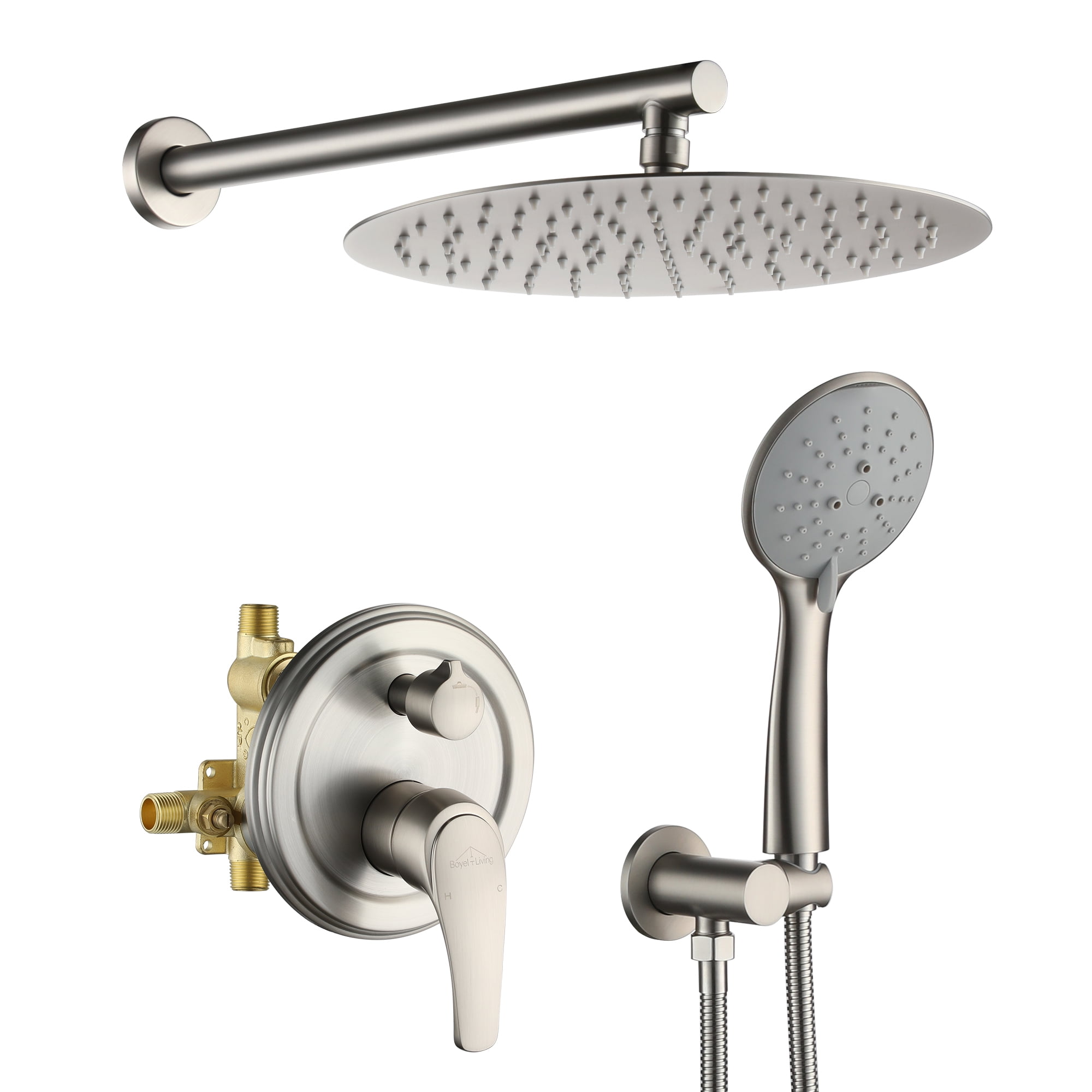 Boyel Living 12 inch Rain Shower Head System, Dual Wall Mount Shower ...