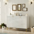 thumbnail image 1 of Boyel Living Sideboard Buffet Cabinet with 3 Doors, Modern Accent Storage Cabinet with Adjustable Shelves, White Credenza Entryway Cabinet for Living Room, 1 of 9
