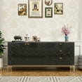 thumbnail image 1 of Boyel Living Sideboard Buffet Cabinet with 3 Drawers & 2 Doors, Black TV Stand w/ Storage, Wood Dresser Buffet Cabinet for Dining Room Living Room, Entryway, 1 of 6