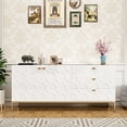 thumbnail image 1 of Boyel Living Sideboard Buffet Cabinet with 3 Drawers & 2 Doors, White TV Stand w/ Storage, Wood Dresser Buffet Cabinet for Dining Room Living Room, Entryway, 1 of 6