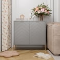 thumbnail image 1 of Boyel Living Sideboard Buffet Cabinets, 2-Door Cabinet Storage Media Accent Buffet Sideboard Storage Cabinet(Gray), 1 of 6