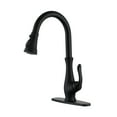 thumbnail image 1 of Boyel Living Single Handle 3-function Kitchen Faucet Pull-down Spout,Kitchen Sink Faucets with Base Plate Suit to 1 or 3 Holes Matte Black, 1 of 9