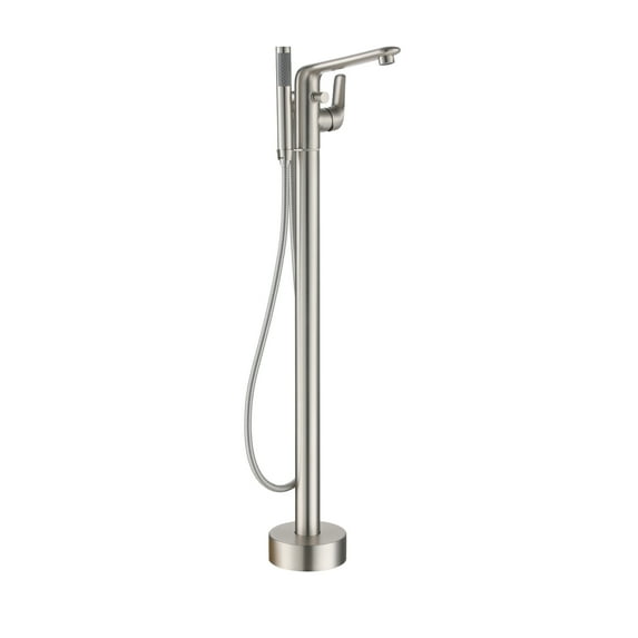 Boyel Living Single-Handle Bath Spout Faucet Freestanding Bathtub Faucet with Handle Shower Brushed Nickel