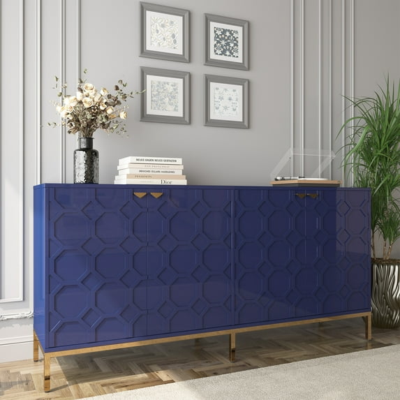 Boyel Living Storage High Gloss Entertainment Centers TV Stand, Sideboard Blue