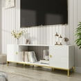 thumbnail image 1 of Boyel Living TV Stand for TVs up to 80", TV Stand Entertainment Center, TV Console w/ Storage Cabinet&Adjustable Shelves, White, 1 of 11