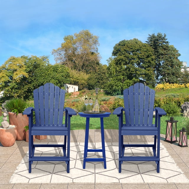 Bar Height Adirondack Chair- White & Patriot Blue