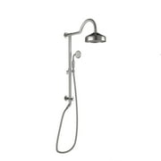 Boyel Living Wall Mounted Bathroom Shower System 8 in Rainfall Shower Head with Handheld Shower Dual Function Exposed Pipe Integrated Bathroom Luxury Shower Faucet Set(Brushed Nickel)
