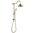 thumbnail image 1 of Boyel Living Wall Mounted Bathroom Shower System 8 in Rainfall Shower Head with Handheld Shower Dual Function Exposed Pipe Integrated Bathroom Luxury Shower Faucet Set(Brushed Gold), 1 of 10