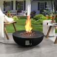 thumbnail image 1 of Boyel living 28-Inch Outdoor Gas Fire Tree Suitable For Outside Patio Garden Or Balcony Backyard Round Propane Gas Fire Pit 30,000 BTU(Black), 1 of 7