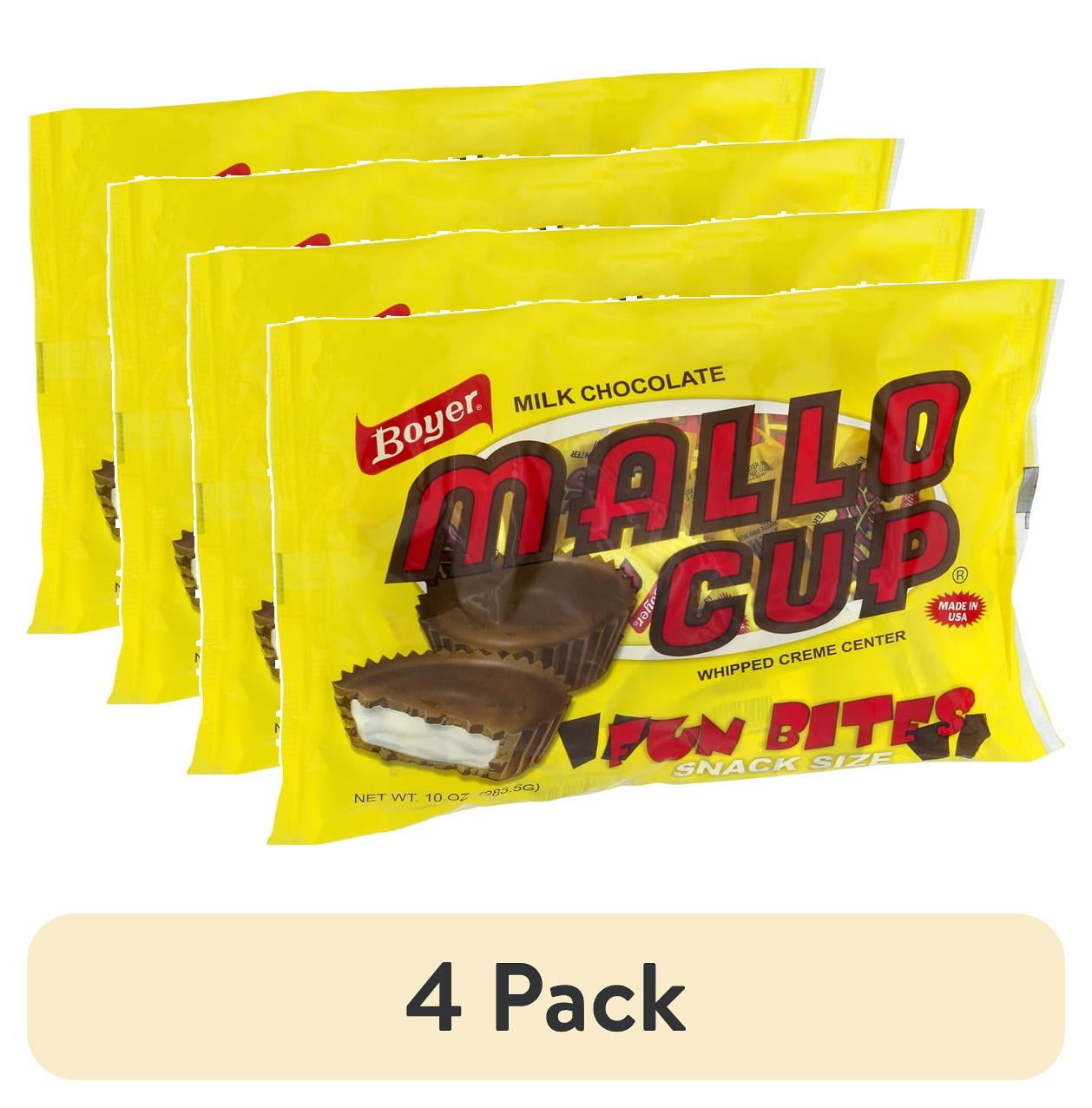 (4 pack) Boyer Milk Chocolate Mallo Cup Snack Size