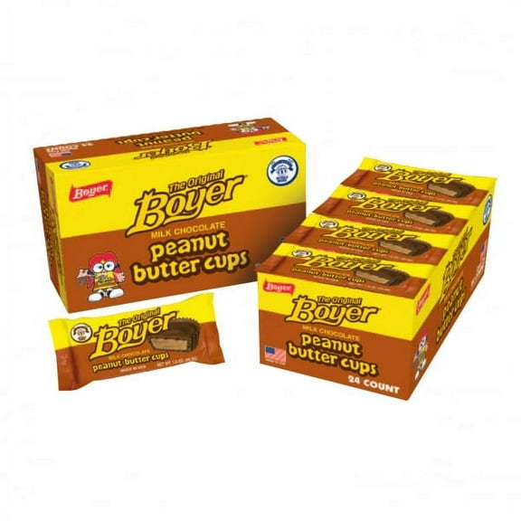 Boyer Milk Chocolate Peanut Butter Cups, 1.6 Oz, 24 Ct