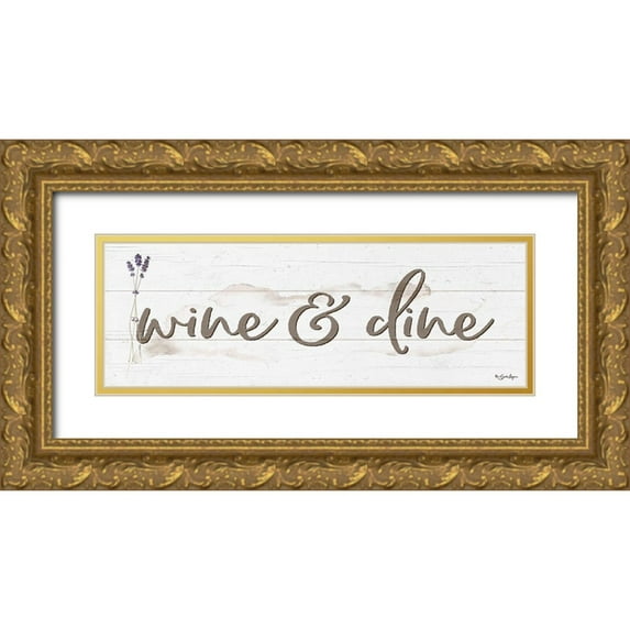 Boyer, Susie 14x7 Gold Ornate Wood Framed with Double Matting Museum Art Print Titled - Wine And Dine