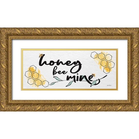 Boyer, Susie 14x8 Gold Ornate Wood Framed with Double Matting Museum Art Print Titled - Honey Bee Mine