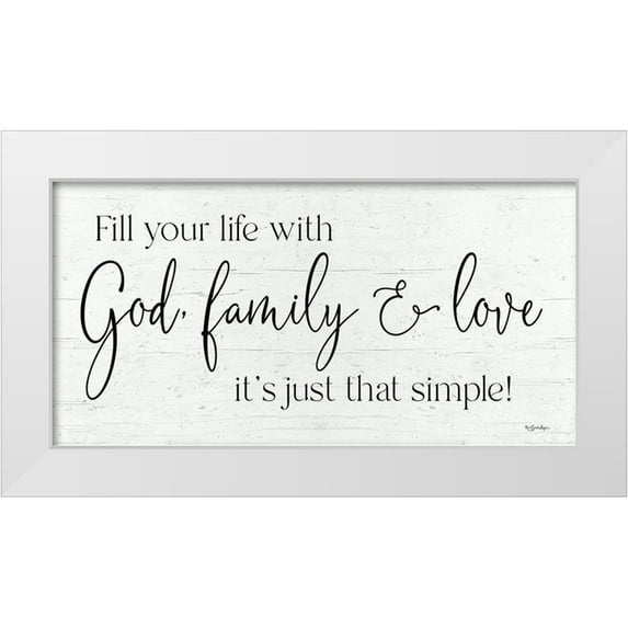 Boyer, Susie 14x9 White Modern Wood Framed Museum Art Print Titled - God - Family And Love