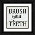 thumbnail image 1 of Boyer, Susie 15x15 Black Ornate Wood Framed with Double Matting Museum Art Print Titled - Brush Your Teeth, 1 of 4